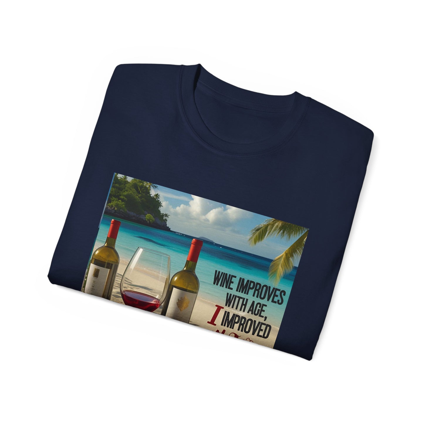 Improve with Wine - Wine Lovers Unisex Tee, Vintage Wine T-Shirt, Funny Gift for Wine Enthusiasts, Casual Summer Shirt, Great for Wine Lovers