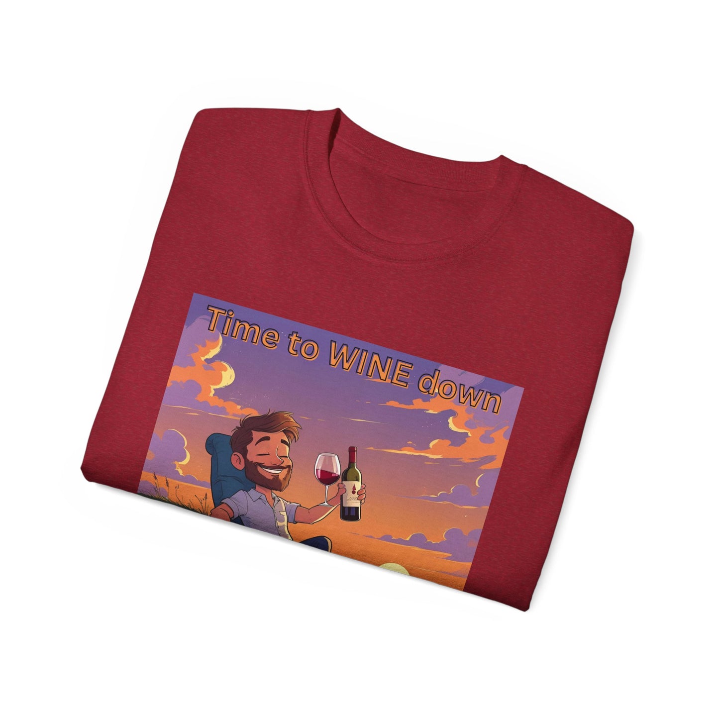 Time to Wine Down - Sunset Wine Vibes Tee, Relaxation Shirt, Unisex Graphic Tee, Gift for Wine Lovers, Summer Party Outfit, Chill Weekend Wear