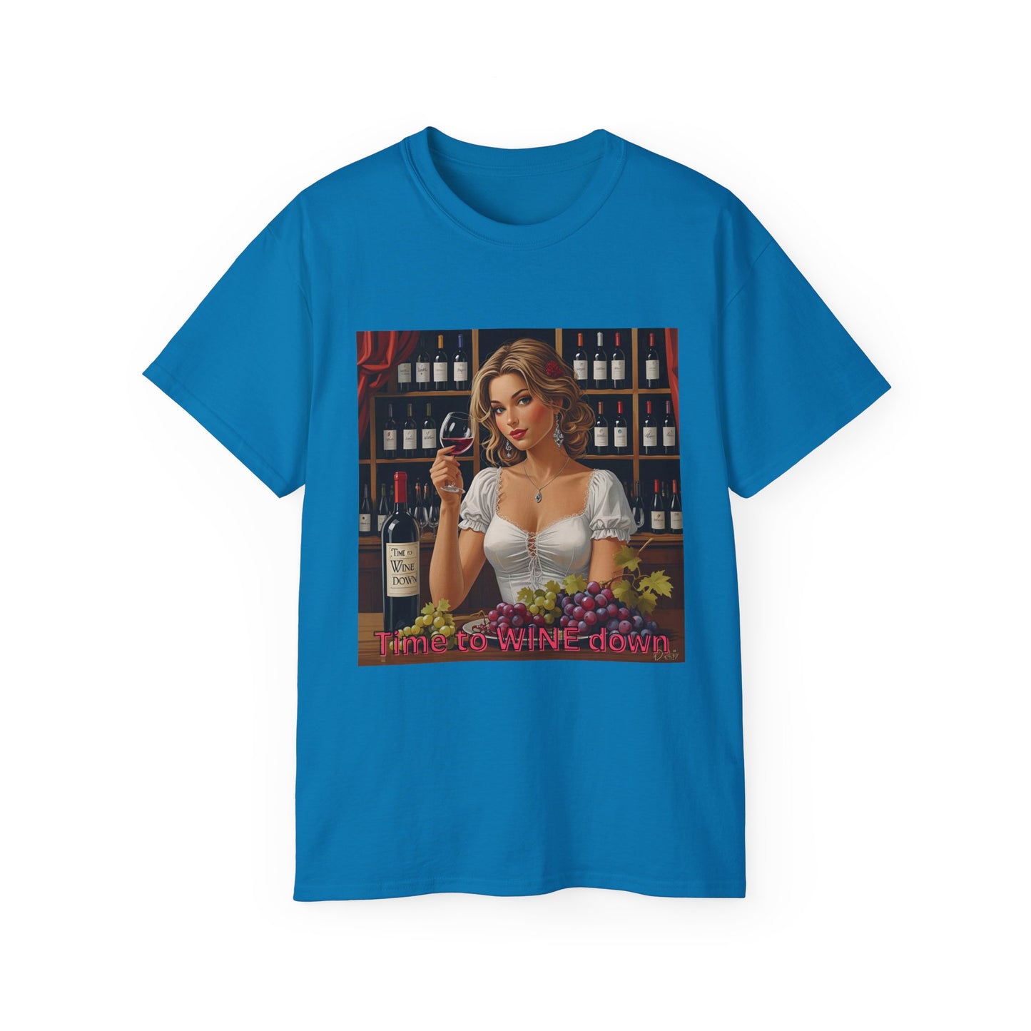 Time to Wine Down - Wine Lover's Unisex Tee, Funny Gift for Wine Enthusiasts, Vintage Wine Art Shirt, Perfect for Parties, Wine Tasting Events, Holidays