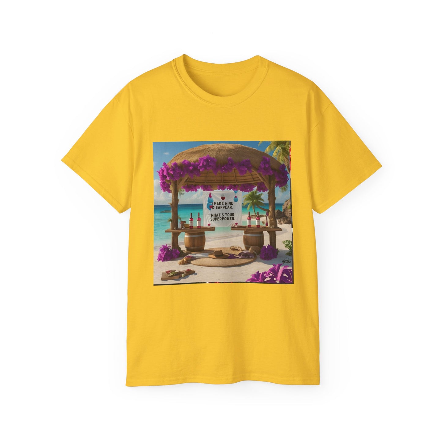 I Make Wine Disappear, What's Your Superpower - Tropical Paradise Tee | Beach Vacation Shirt, Unisex Graphic T-Shirt, Summer Apparel, Gift for Travelers, Holiday Outfit