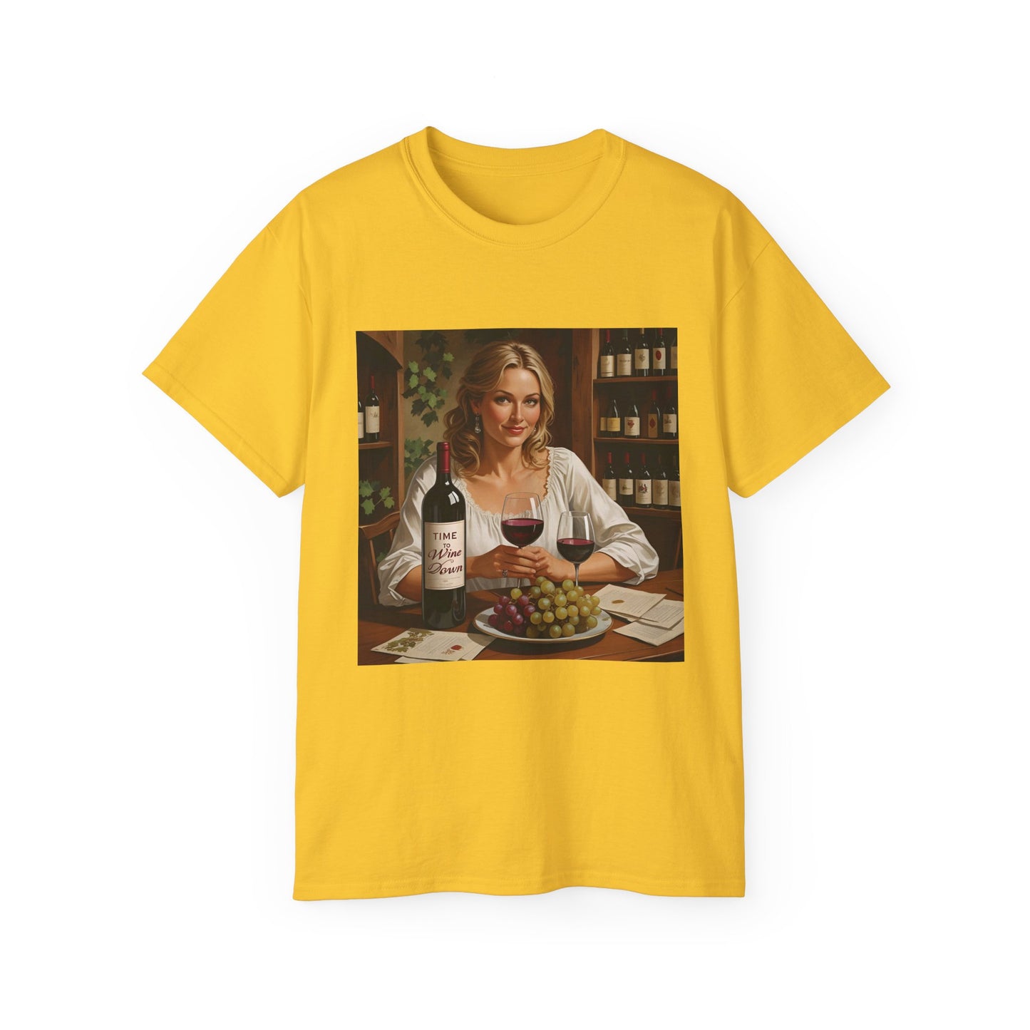 Time to Wine Down - Wine Lovers Unisex Ultra Cotton Tee - Vintage Wine Art Shirt, Funny Wine Tee, Gift for Wine Enthusiasts, Party Attire, Wine Lover Gift